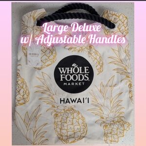 Whole Foods Deluxe White Gold Pineapple Tote Bag Hawaii Exclusive